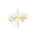Spellbound Gold Script Die-Cut Sticker — Magical Calligraphy Sticker for Laptops & Journals
