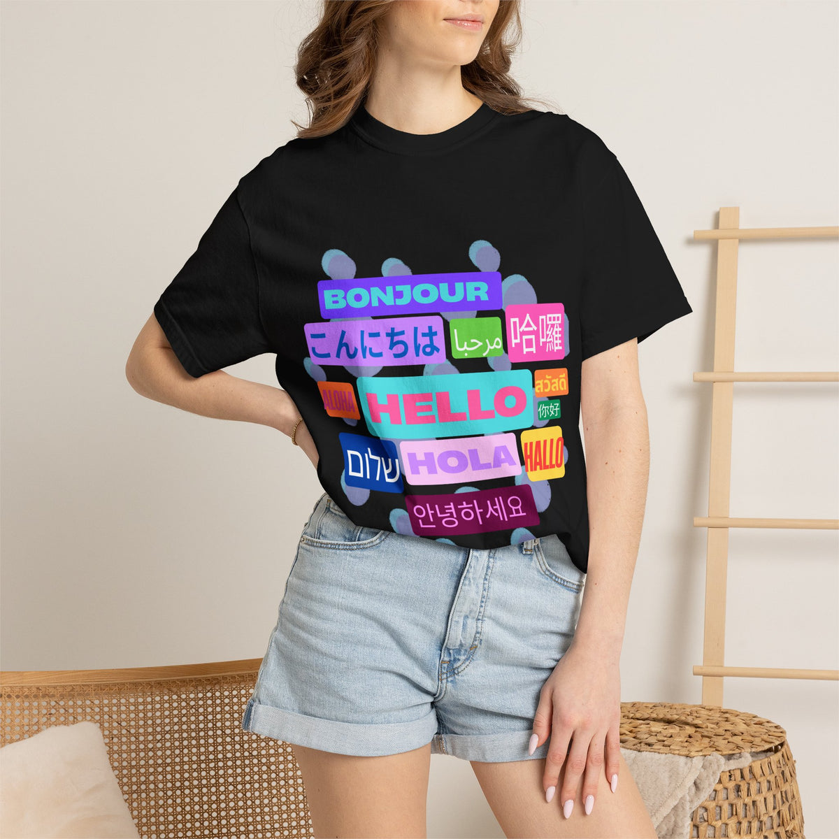 Hello Around the World Unisex T-Shirt – Multilingual & Global Design