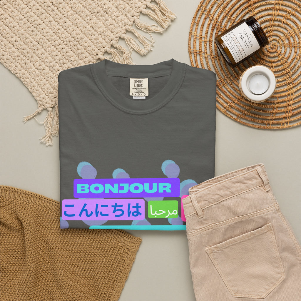 Hello Around the World Unisex T-Shirt – Multilingual & Global Design