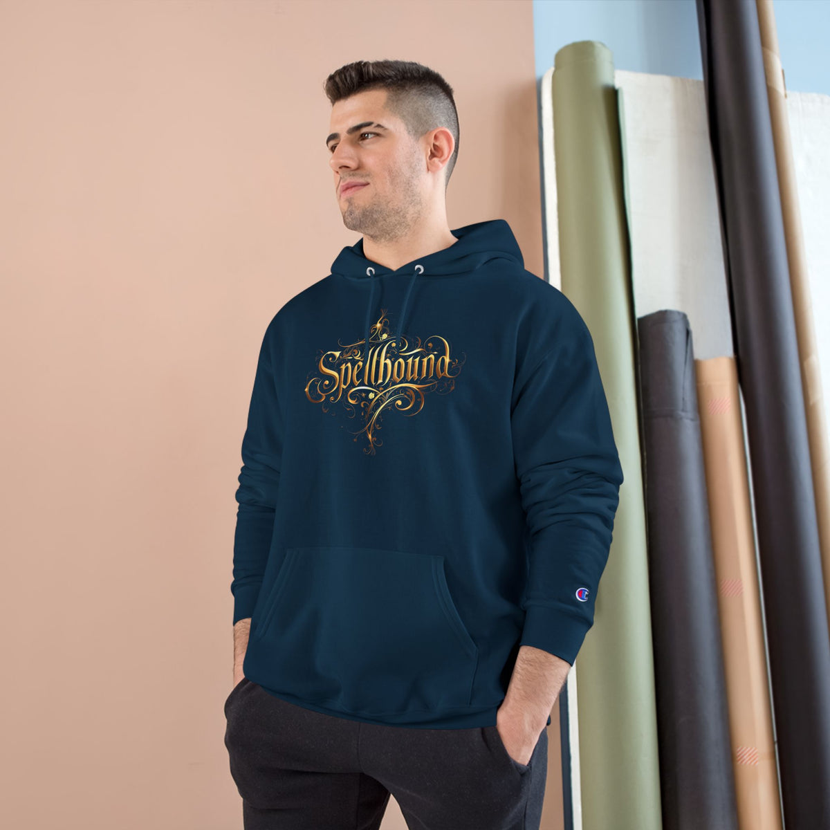 Spellbound Unisex Champion Hoodie – Fantasy Gold Lettering