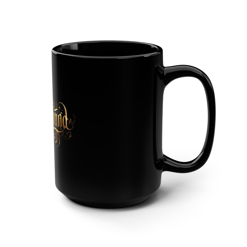 Spellbound Black Glossy Mug – Fantasy Gold Lettering