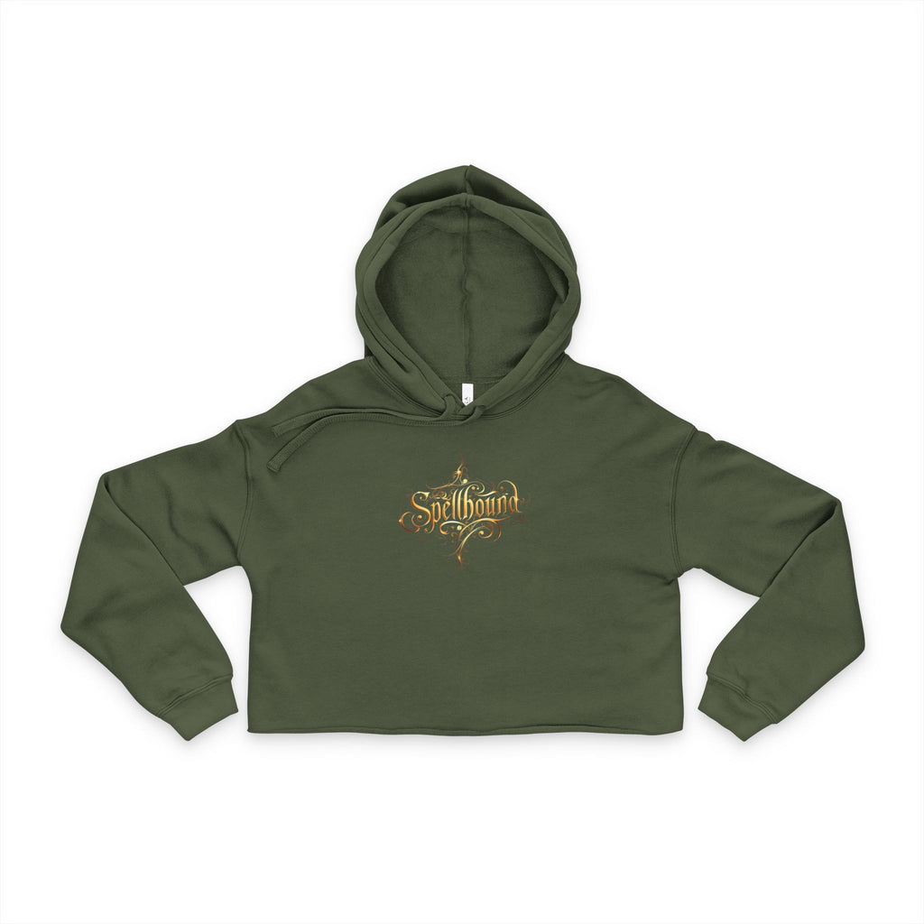 Spellbound Crop Hoodie – Fantasy Gold Lettering, Magical & Cozy