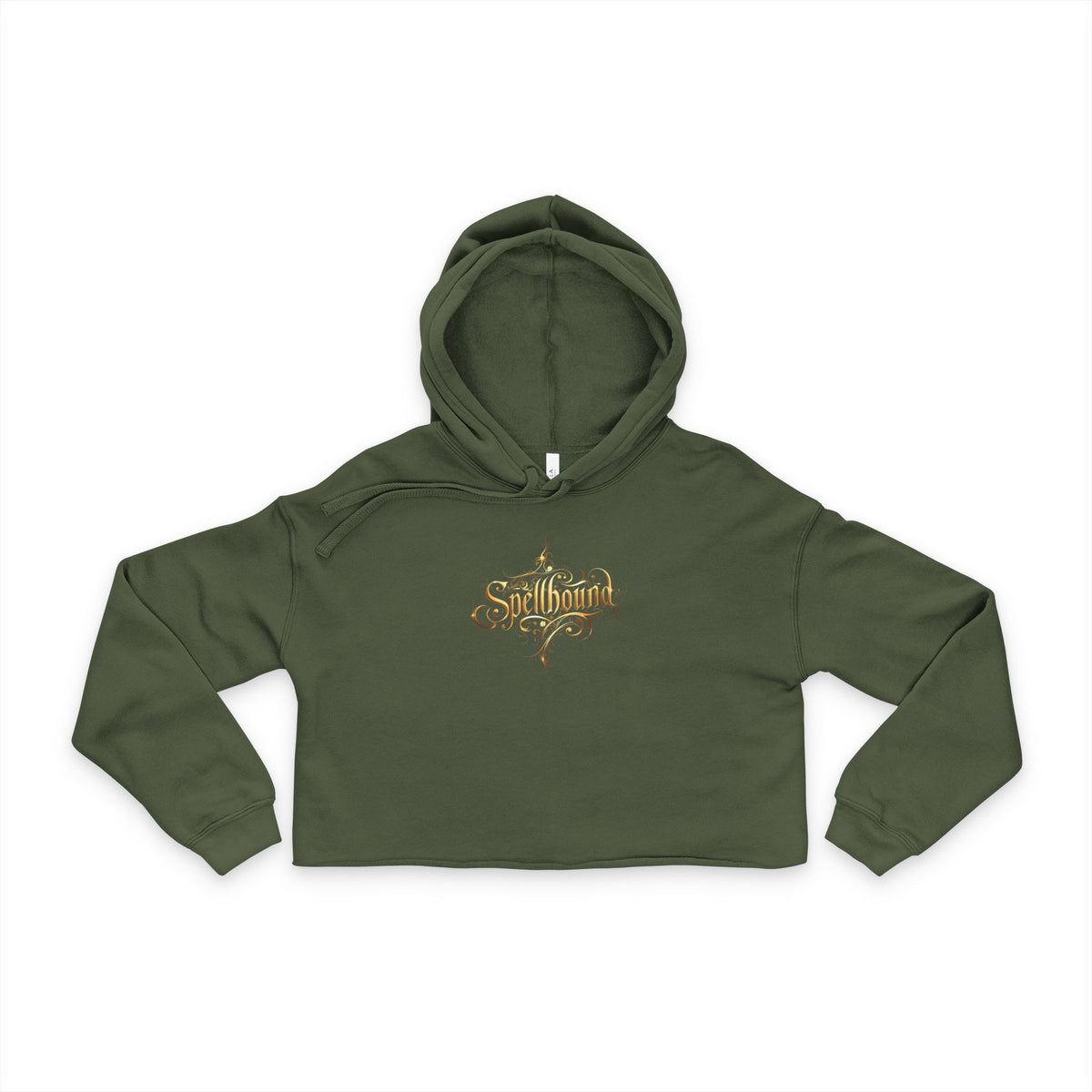 Spellbound Crop Hoodie – Fantasy Gold Lettering, Magical & Cozy