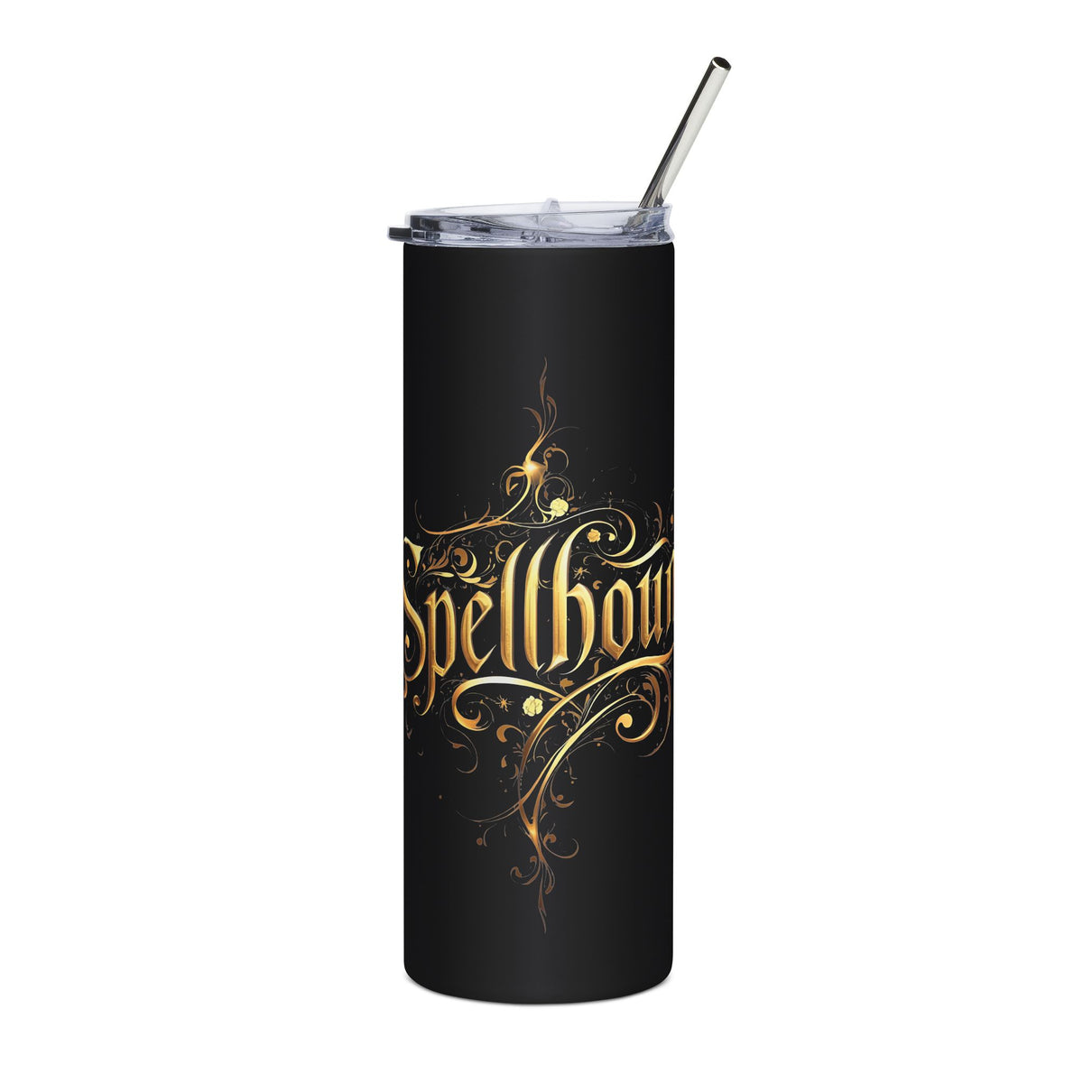 Spellbound 20oz Stainless Tumbler — Gold Script Magic Travel Cup