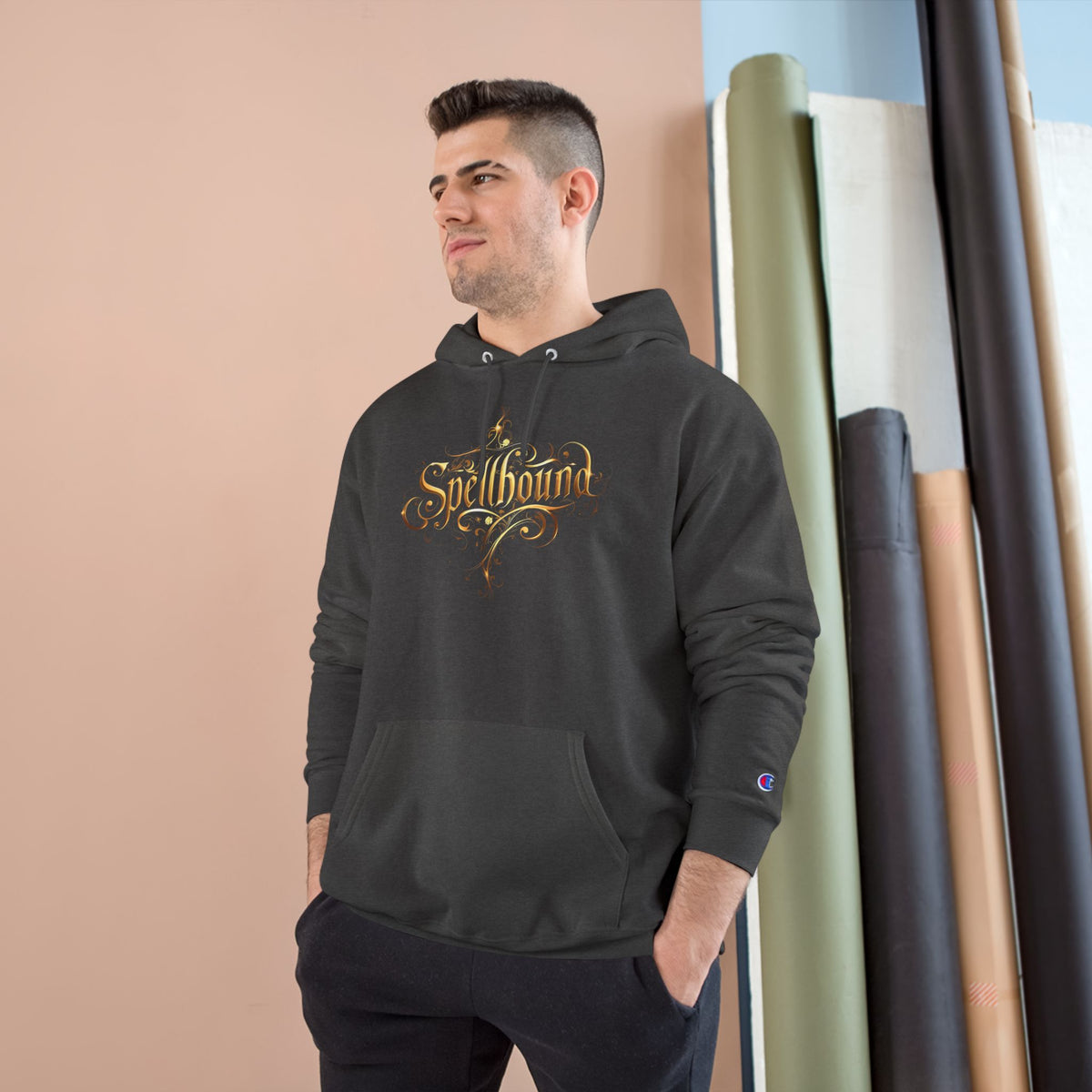 Spellbound Unisex Champion Hoodie – Fantasy Gold Lettering