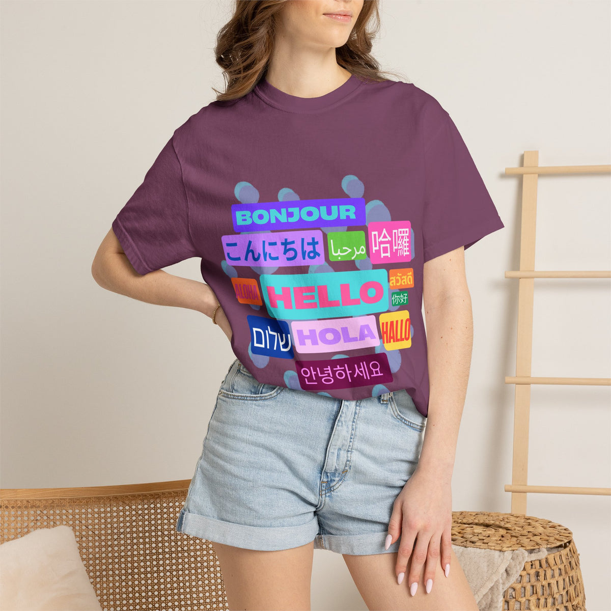 Hello Around the World Unisex T-Shirt – Multilingual & Global Design