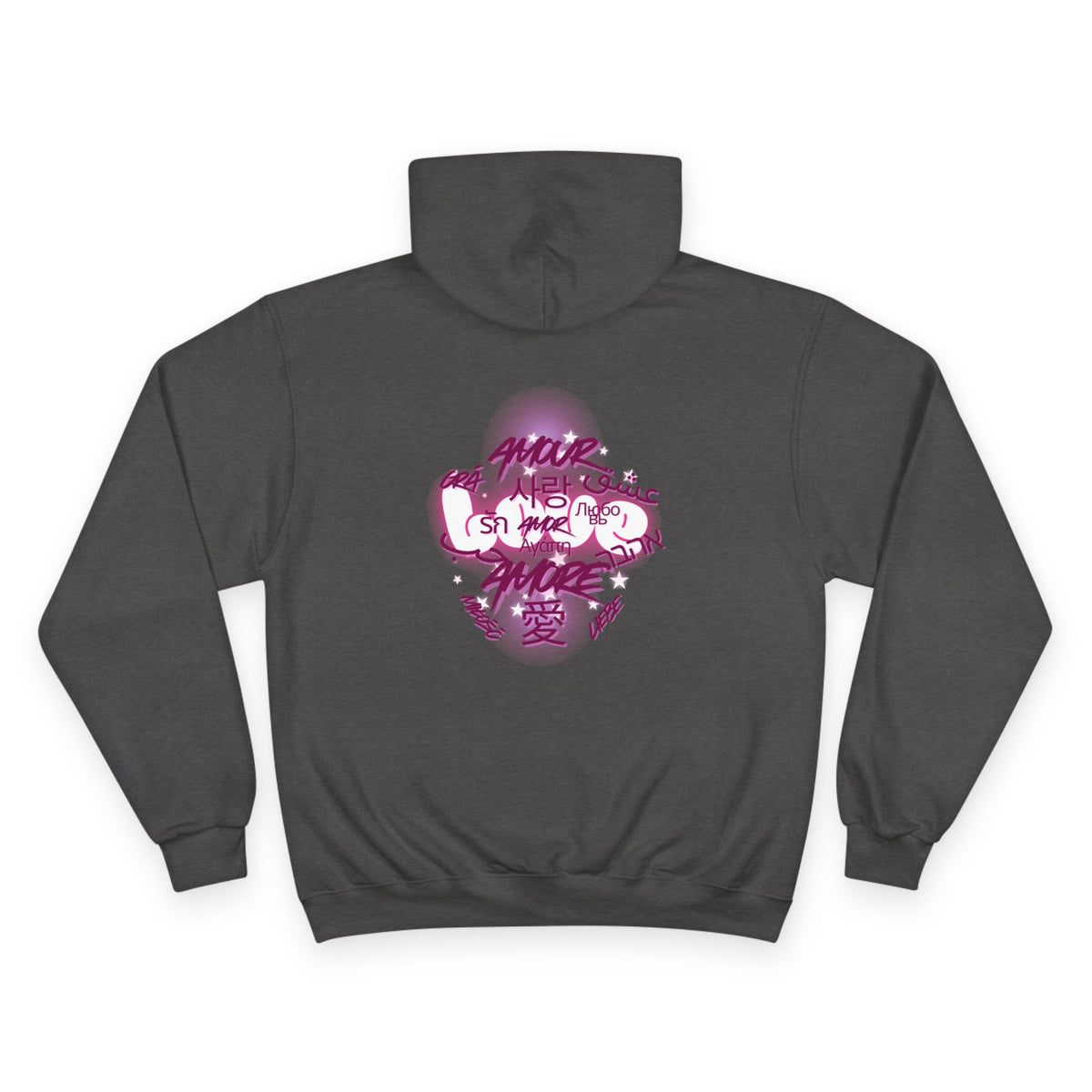 Amour – Love in Different Languages Champion Hoodie