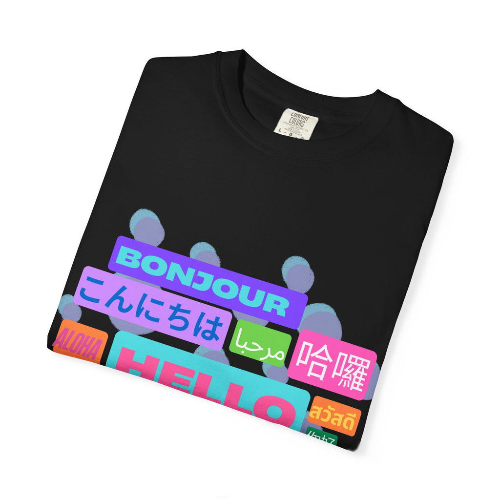 Hello Around the World Unisex T-Shirt – Multilingual & Global Design