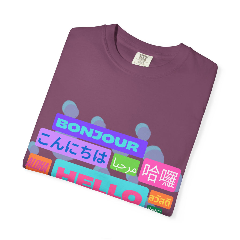 Hello Around the World Unisex T-Shirt – Multilingual & Global Design